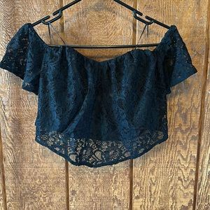 Guess off the shoulder lace top